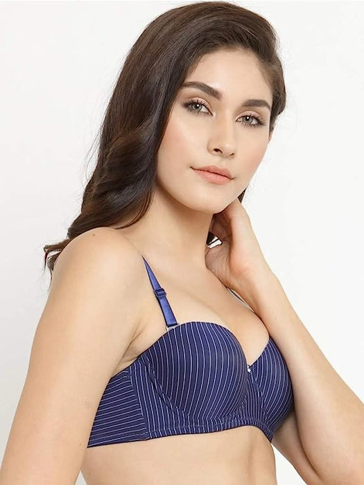 Voler Haut Women Vertical Stripes Bra Blue