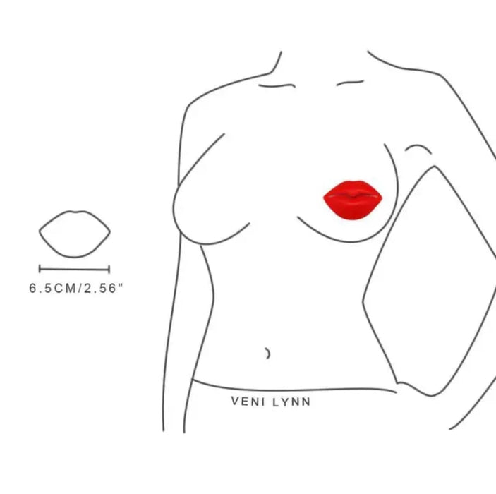 Voler Haut Nipple Silicon Pad with Red Lips Shape (Pack of 4)