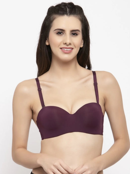 Voler Haut Women Lightly Padded Seamless Rasin Wine
