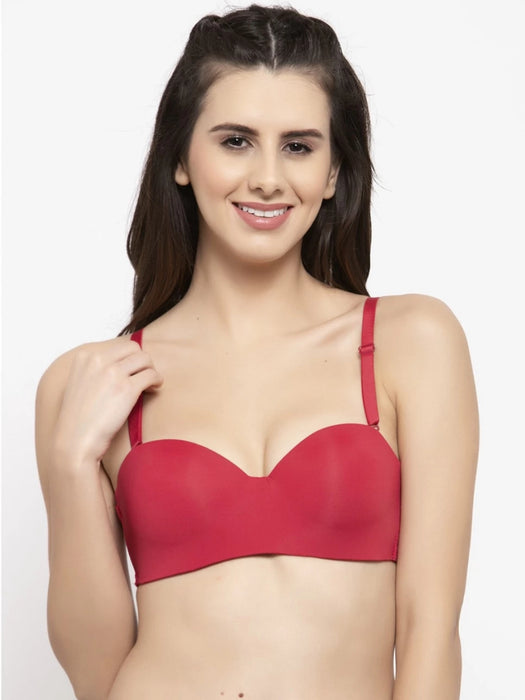 Voler Haut Women Lightly Padded Seamless Bra Candy Red