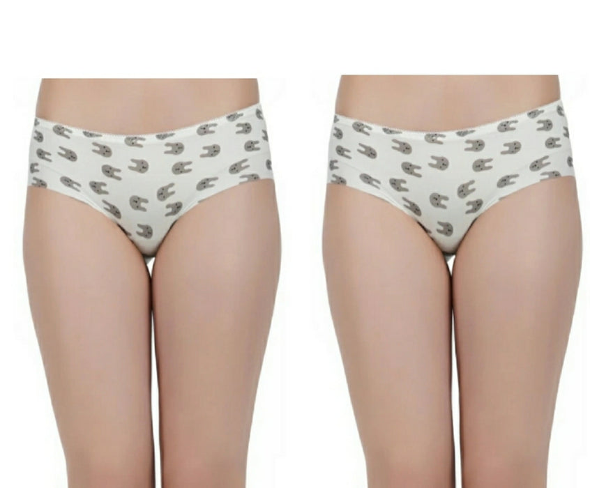 Voler Haut Catty Print Panties - Seamless, Soft and Stretchable Fabric (Combo Pack of 2)