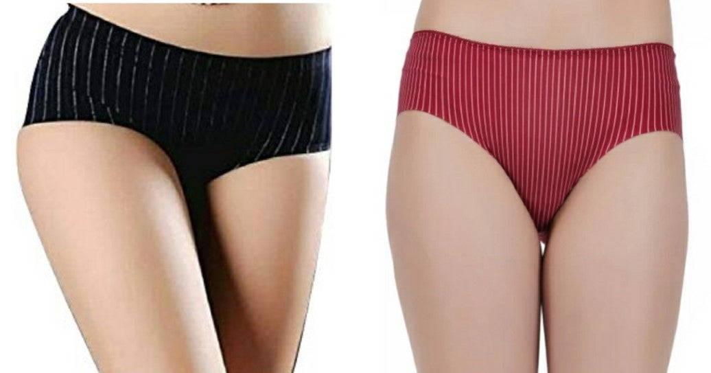 Women Vertical Stripes Seamless Panties COMBO pack of 2 pieces