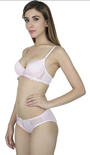 Voler Haut Classic Silver Lace Bridal Lingerie Set of Bra With Matching Panty
