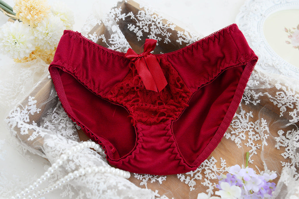 Voler Haut Heart Shape Bridal Set of Bra and Panty Set Strawberry Red