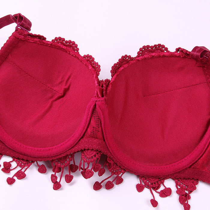 Voler Haut Heart Shape Bridal Set of Bra and Panty Set Strawberry Red