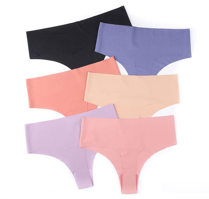 Voler Haut Women Mid-Waist High Elastic with Cotton Crotch Triangle Thong Panties Assorted Pack of Two Pieces